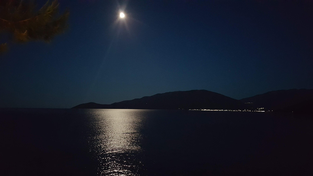 Moon over the Mediterranean